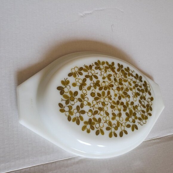 Pyrex Lid Verde Oval 2.5 QT lid - 945 C white green design. Handles - Picture 9 of 9